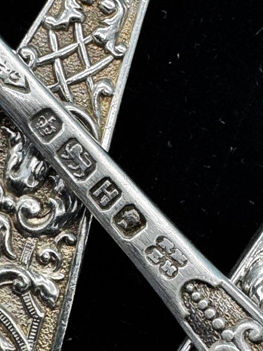 Antique Set of 6 Sterling Silver Spoons – Hallmarked, Antiek en Kunst, Antiek | Zilver en Goud