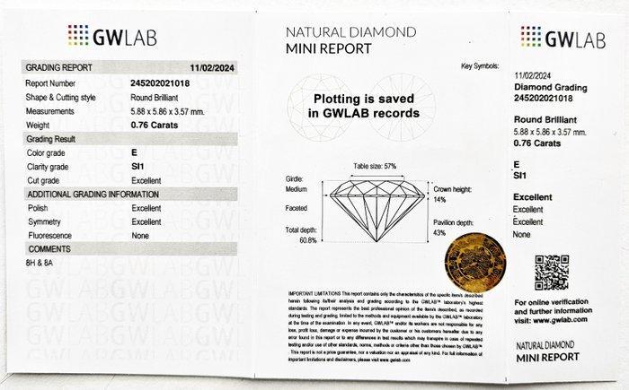 Diamant - 0.76 ct - SI1, Handtassen en Accessoires, Edelstenen