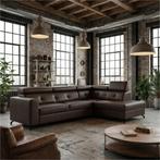 Leren hoekbank Nova - 2.5-zits arm links + Longchair arm, Antiek en Kunst, Ophalen of Verzenden