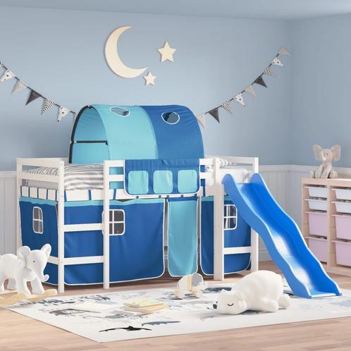 vidaXL Lit mezzanine enfants et tunnel bleu 90x190 cm, Maison & Meubles, Chambre à coucher | Lits, Neuf, Envoi