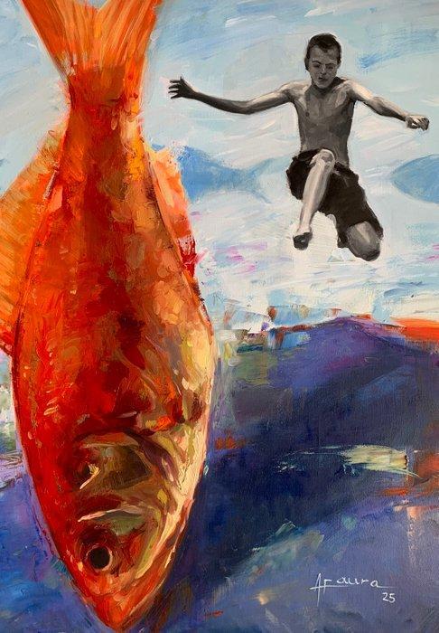 Alejandro Faura - EL SALTO, Antiek en Kunst, Kunst | Schilderijen | Modern