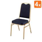 Banketstoelen | Stof/Staal | Blue | Goudkleurig Frame |, Verzenden, Nieuw in verpakking