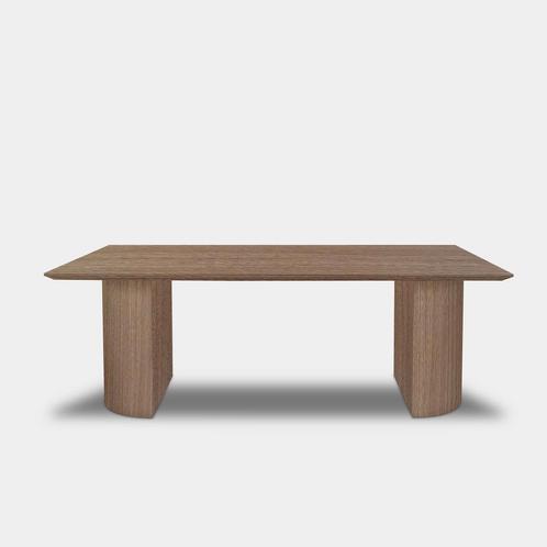 Tafel Rechthoekig Eikenhout  Half Rond  220x100, Huis en Inrichting, Tafels | Eettafels