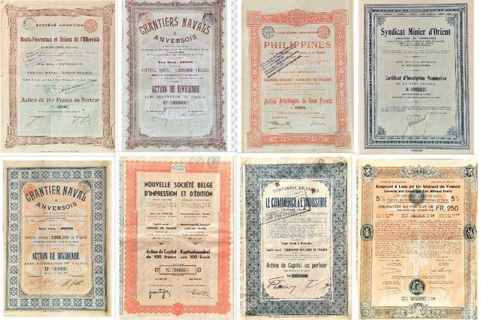 België. 62 Belgische aandelen uit diverse sectoren, Antiek en Kunst, Antiek | Speelgoed