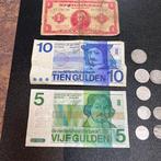 Nederland. Lot div. Zilver, Bankbiljet, zilveren postzegel, Postzegels en Munten
