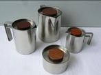 18/8 - Koffieservies (4) - Staal, Hout - Moderne koffieset