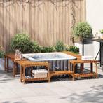 vidaXL Vierkante Buitenspa Omheining Bruin 230 x 230 cm, Tuin en Terras, Verzenden, Nieuw