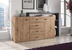 Dressoir - Met LED - Eiken - Antraciet - 180x37x97 cm - Kast, Maison & Meubles, Verzenden