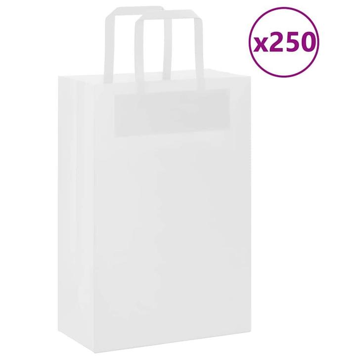 vidaXL Papieren zakken 250 st met hengsels 21x11x31 cm wit, Diversen, Cadeauverpakkingen, Nieuw, Verzenden