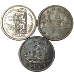 Canada. 3x 1 Dollar Silver Coins (70g) 1949/1958/1962