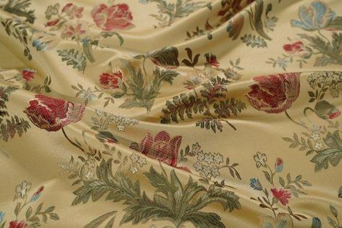 Tissu dameublement or avec des motifs floraux de style, Antiek en Kunst, Curiosa en Brocante