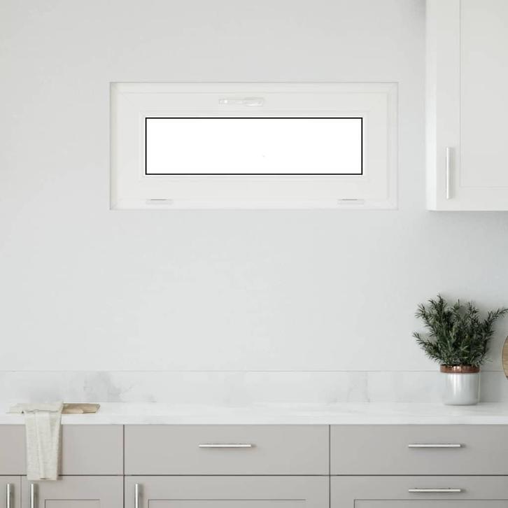 vidaXL Kelderraam RISOR 90x40 cm Kantelbaar 3 Glas Wit, Doe-het-zelf en Bouw, Raamkozijnen en Schuifdeuren, Nieuw, Verzenden