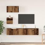 vidaXL Wand TV Kast met plank 4 pcs Oude hout 30.5 x 30 x 30, Huis en Inrichting, Kasten |Televisiemeubels, Verzenden, Nieuw