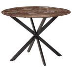 vidaXL Eettafel Ø110x78 cm massief gerecycled hout en staal, Huis en Inrichting, Verzenden, Nieuw