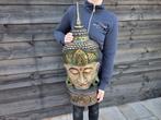 Beeld, XL Carved Buddha Head - 74 cm - Hout