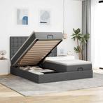 vidaXL Ottoman bed met matrassen 160x200cm stof donkergrijs, Huis en Inrichting, Slaapkamer | Bedden, Verzenden, Nieuw