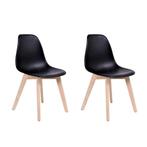 Compacte set van 2 multifunctionele eetkamerstoelen KITO..., Huis en Inrichting, Tijdloos design, Twee, Zwart, Nieuw