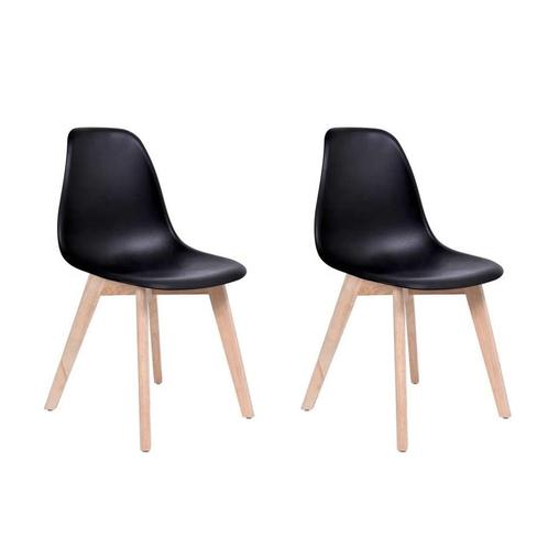 Compacte set van 2 multifunctionele eetkamerstoelen KITO..., Huis en Inrichting, Stoelen, Zwart, Twee, Nieuw, Ophalen of Verzenden