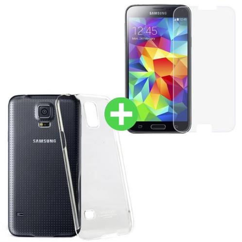 Samsung Galaxy S5 Transparant TPU Hoesje + Screen Protector, Télécoms, Téléphonie mobile | Housses, Coques & Façades | Marques Autre