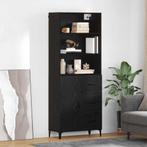 vidaXL Highboard met lade Zwart Eiken 69,5 x 34 x 180 cm, Huis en Inrichting, Kasten | Dressoirs, Verzenden, Nieuw