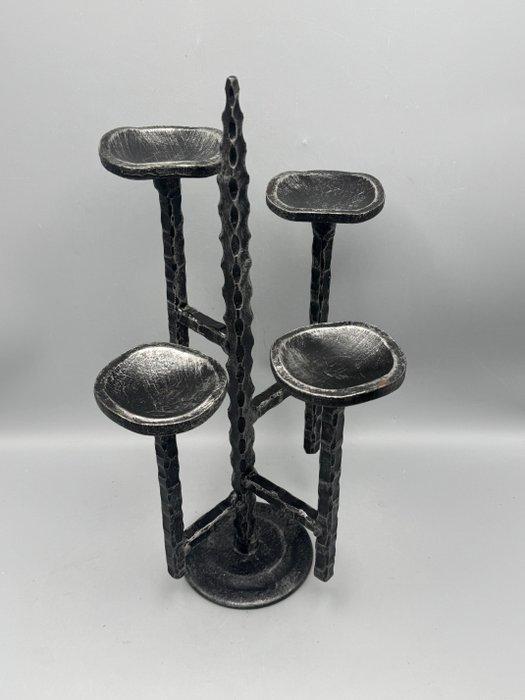 Authentieke robuste brutalist kandelaar - Kandelaar - IJzer, Antiek en Kunst, Curiosa en Brocante