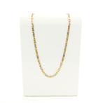 Bicolor gouden marine schakel ketting; Heren | 52,5 cm, Handtassen en Accessoires, Kettingen, Ophalen of Verzenden, Gebruikt, Overige kleuren