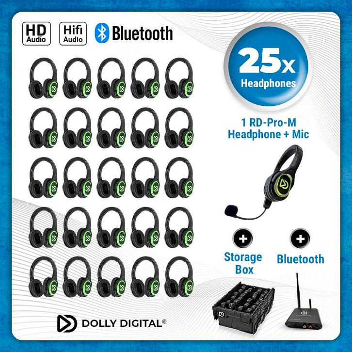 Dolly Digital 25x type RD Headsets + 1x Microfoon +, Audio, Tv en Foto, Luidsprekerboxen, Zo goed als nieuw, Ophalen of Verzenden