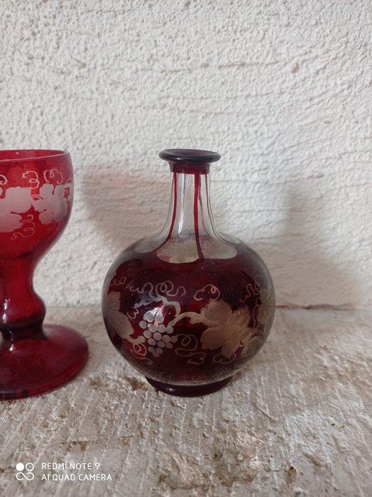 Carafe - Cristal - Bohème Carafon et verre, Antiek en Kunst, Curiosa en Brocante