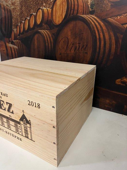 2018 Chateau de Pez - Saint-Estèphe - 6 Flessen (0.75 liter), Verzamelen, Wijnen