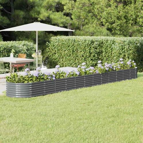 vidaXL Plantenbak 512x80x36 cm gepoedercoat staal, Tuin en Terras, Bloempotten, Nieuw, Verzenden