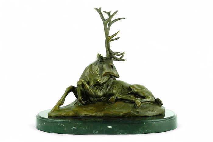 After Antoine-Louis Barye (1796-1875) - sculptuur, Reclining, Antiek en Kunst, Curiosa en Brocante