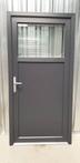 PVC Deur antraciet 98 x 200 vol paneel, 1/2 en 1/3 glas