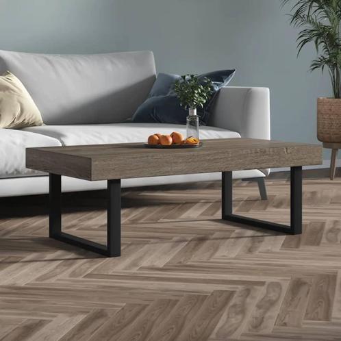 vidaXL Salontafel 120x60x40 cm MDF en ijzer grijs en zwart, Huis en Inrichting, Tafels | Salontafels, Nieuw, Verzenden