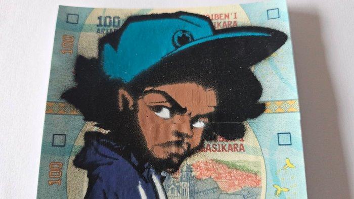Jinks Kunst - Bob - Malagacy banknote, Antiek en Kunst, Kunst | Designobjecten