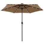 vidaXL Parasol met LED-verlichting en aluminium paal 270 cm, Tuin en Terras, Verzenden, Nieuw