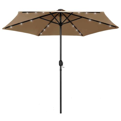 vidaXL Parasol met LED-verlichting en aluminium paal 270 cm, Tuin en Terras, Parasols, Nieuw, Verzenden