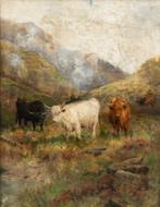 Clarke Graham (late XIX) - Highland cows grazing, Antiek en Kunst