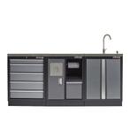 Werkbank set met MDF werkblad met RVS plaat omkleed - 6, Doe-het-zelf en Bouw, Ophalen of Verzenden, Nieuw