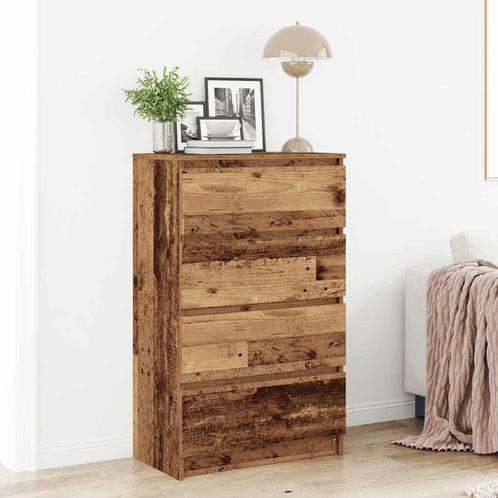 vidaXL Dressoir 60x35x98,5 cm spaanplaat oud hout, Huis en Inrichting, Kasten | Dressoirs, Nieuw, Verzenden