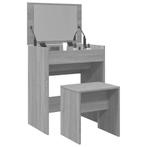 vidaXL Kaptafel met krukje 60x40x113,5 cm grijs sonoma, Verzenden, Nieuw