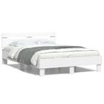 vidaXL Cadre de lit avec tête de lit blanc 120x190cm, Maison & Meubles, Chambre à coucher | Lits, Neuf, Verzenden