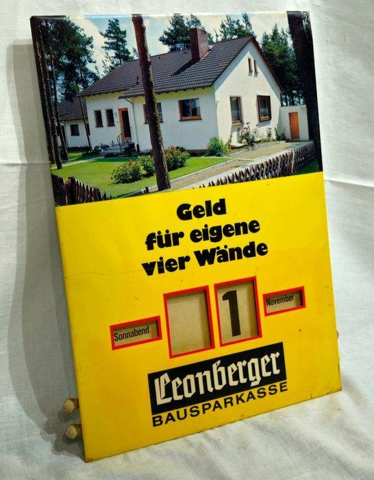 Perpetueel Kalender Leonberger - Reclamebord - Gietkarton en, Antiek en Kunst, Antiek | Wandborden en Tegels