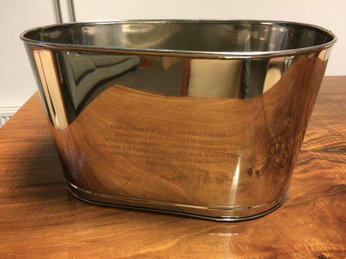 Wijnkoeler - Nickelgeplateerd - met gegraveerde tekst van, Antiek en Kunst, Curiosa en Brocante