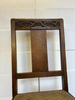 Stoel - Originele Eikenhouten Art Deco Stoel met Geometrisch