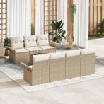 vidaXL Tuinbank Set 8 pcs Beige Poly rattan, Verzenden, Nieuw