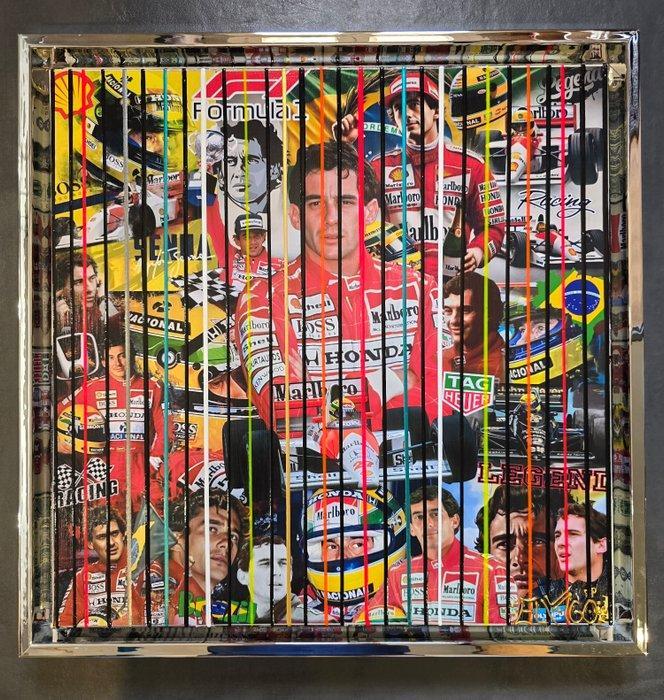 Elmago - Ayrton senna legend driver f1 codebarre (large), Antiek en Kunst, Kunst | Schilderijen | Modern