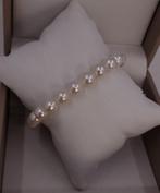 Zonder minimumprijs - Armband 7,5x8mm heldere Akoya parels, Handtassen en Accessoires, Armbanden, Nieuw