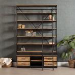 Boekenkast Mangohout Marvin 160x225 cm, 150 tot 200 cm, Nieuw, Industriële meubels, Overige houtsoorten