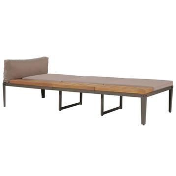 vidaXL Ligbed met kussens massief acaciahout bruin, Tuin en Terras, Ligbedden, Verzenden, Nieuw