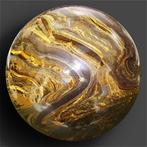 Magnifique sphère sculptée en cristal doeil de tigre -